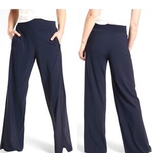 Navy Wide-Leg Women's Pants